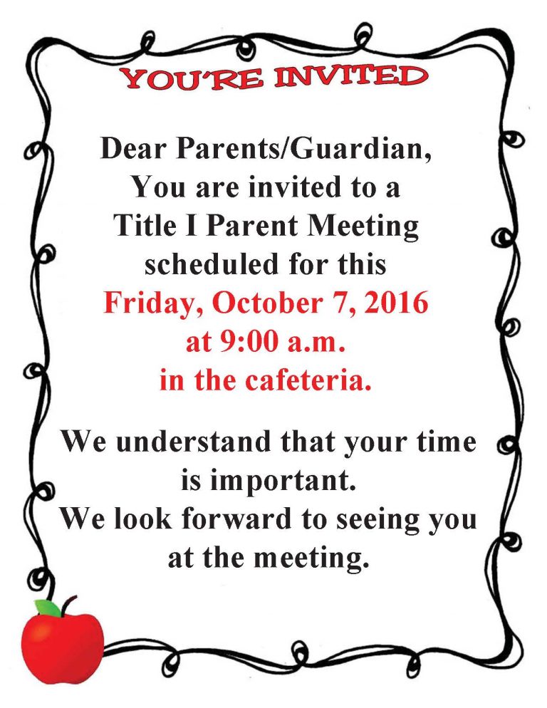 Title I Parent Meeting