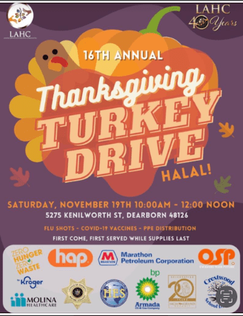 Thanksgiving Turkey Drive- November 19