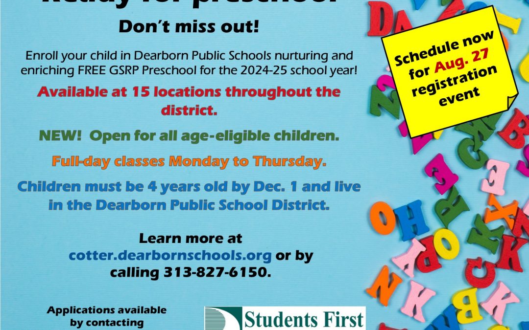 Free preschool spots still available at Cotter, registration event Aug. 27