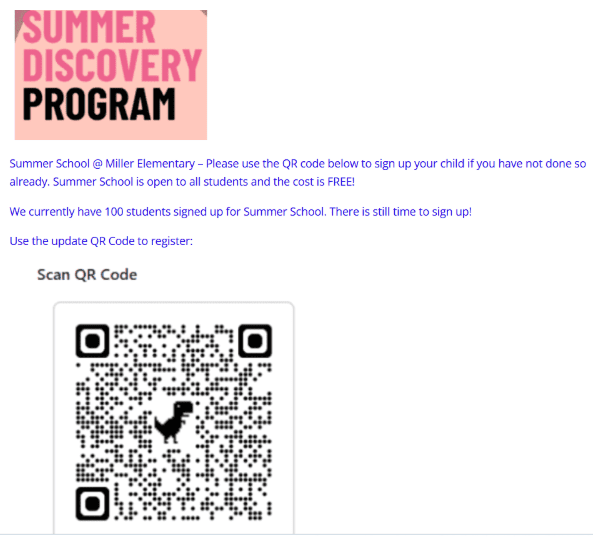 Summer School @ Miller Elementary School
