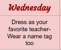 Teacher Appreciation Week Continues…..Wednesday….